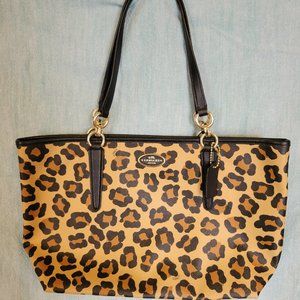 Coach Ellis in Ocelot print coated canvas tote